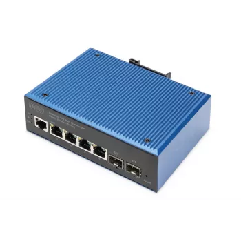 DIGITUS Industriālais 4+2 portu L2 pārvaldāms Gigabit Ethernet slēdzis 4xGE RJ45 + 2 SFP porti