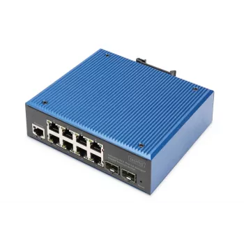 DIGITUS Industrialais 8+2 Portu L2 Pārvaldāms Gigabitu Ethernet Slēdzis 8x GE RJ45 + 2 SFP Porti