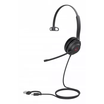 Yealink UH37 Mono Teams USB-C/A Austiņas, Vadu, 20 - 20000 Hz, Birojs/Zvanu centrs, 96.5 g, Melnas