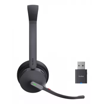 Yealink WH64 Hybrid Dual UC bezvadu austiņas galvas saite, birojam/zvanu centram, Micro-USB, Bluetooth, melna