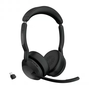 Jabra Evolve2 55 - Link380c UC Stereo, bezvadu, birojs/zvanu centrs, 20 - 20000 Hz, 130 g, austiņas, melna