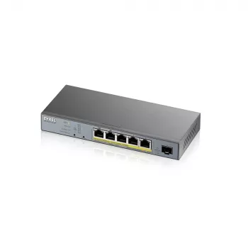 Zyxel GS1350-6HP-EU0101F tīkla slēdzis, pārvaldāms L2, Gigabit Ethernet (10/100/1000), PoE, pelēks
