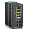Zyxel RGS200-12P Pārvaldāms L2 Gigabit Ethernet PoE slēdzis, 8 porti PoE + 4 SFP, IP30, -40–75°C