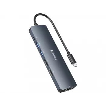 Sandberg USB-C 8K Displeja Dokstacija USB 3.2 Gen 1 Type-C 100W Power Delivery