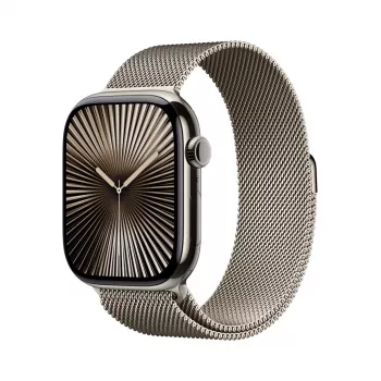 APPLE Watch Series 10 GPS + Cellular 46mm dabīga titāna korpuss ar dabīgu Milānas cilpu – S/M