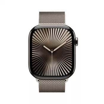 APPLE Watch Series 10 GPS + Cellular 46mm dabīga titāna korpuss ar dabīgu Milānas cilpu – S/M