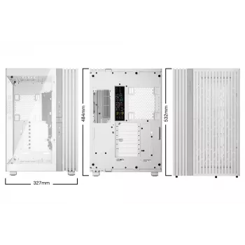 PC korpuss be quiet! LIGHT BASE 900 DX White Full Tower — ATX/EATX, stikla sāns, RGB, GPU līdz 495 mm, CPU dzesētāja augstums 190 mm
