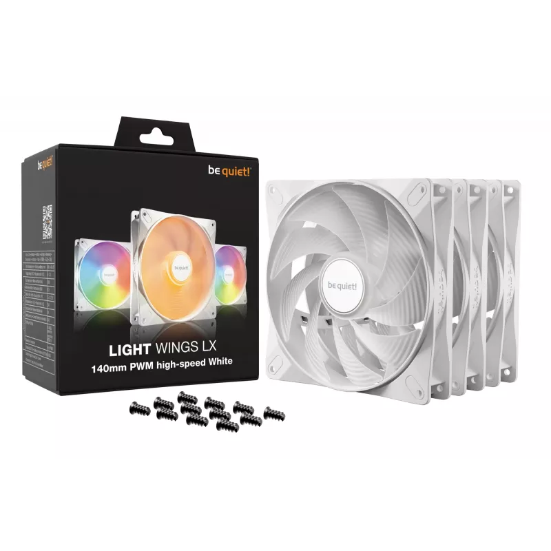be quiet! LIGHT WINGS LX 140mm PWM High Speed 3-Pack Balts Datora Korpusa Ventilators 14 cm 3 gab.
