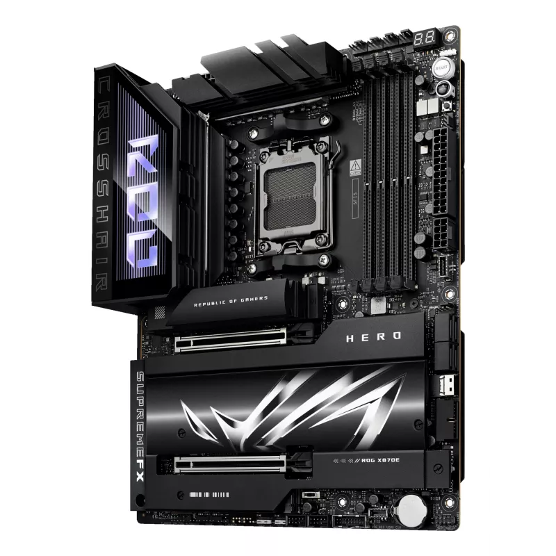 Mātesplate ASUS ROG CROSSHAIR X870E HERO — AMD X870E, Socket AM5, ATX, 4× DDR5 DIMM, 192 GB, Wi‑Fi 7, Bluetooth 5.4