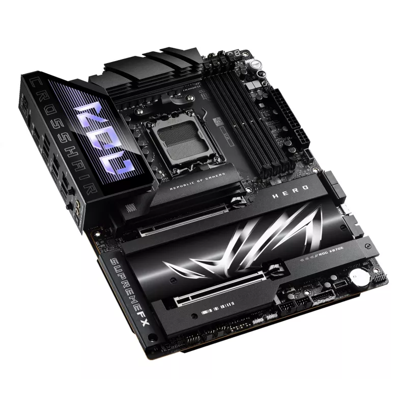 Mātesplate ASUS ROG CROSSHAIR X870E HERO — AMD X870E, Socket AM5, ATX, 4× DDR5 DIMM, 192 GB, Wi‑Fi 7, Bluetooth 5.4