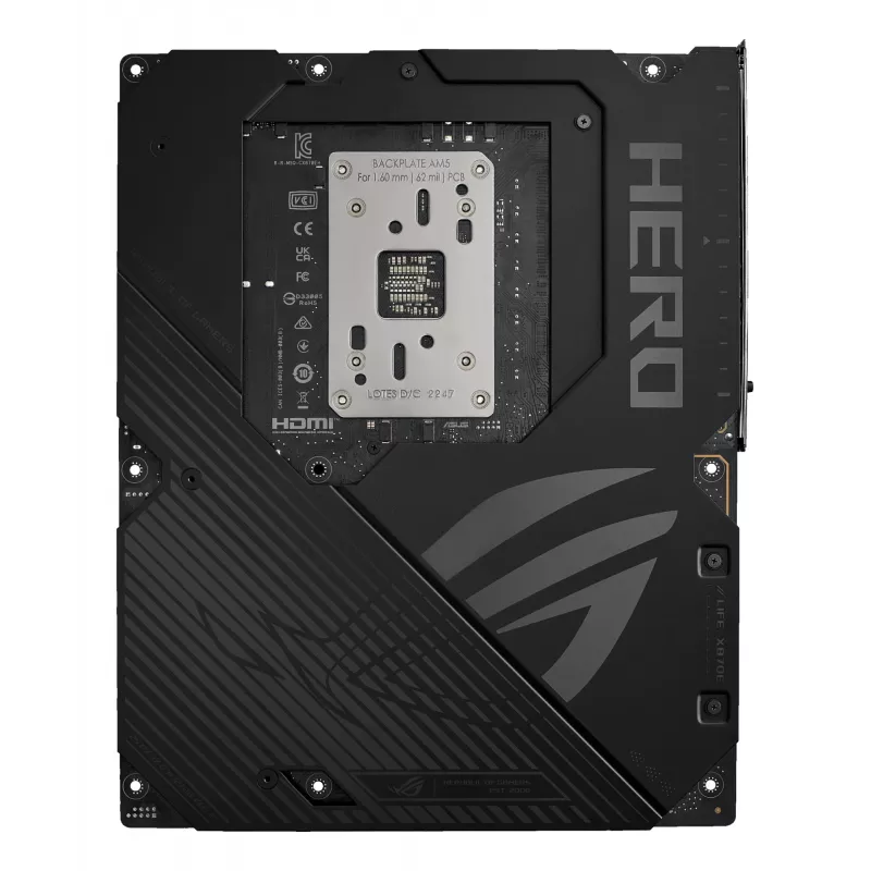 Mātesplate ASUS ROG CROSSHAIR X870E HERO — AMD X870E, Socket AM5, ATX, 4× DDR5 DIMM, 192 GB, Wi‑Fi 7, Bluetooth 5.4