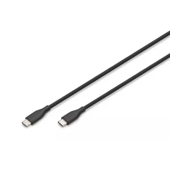 DIGITUS USB-C silikona uzlādes kabelis USB-C - USB-C USB 2.0 60W - 1m melns