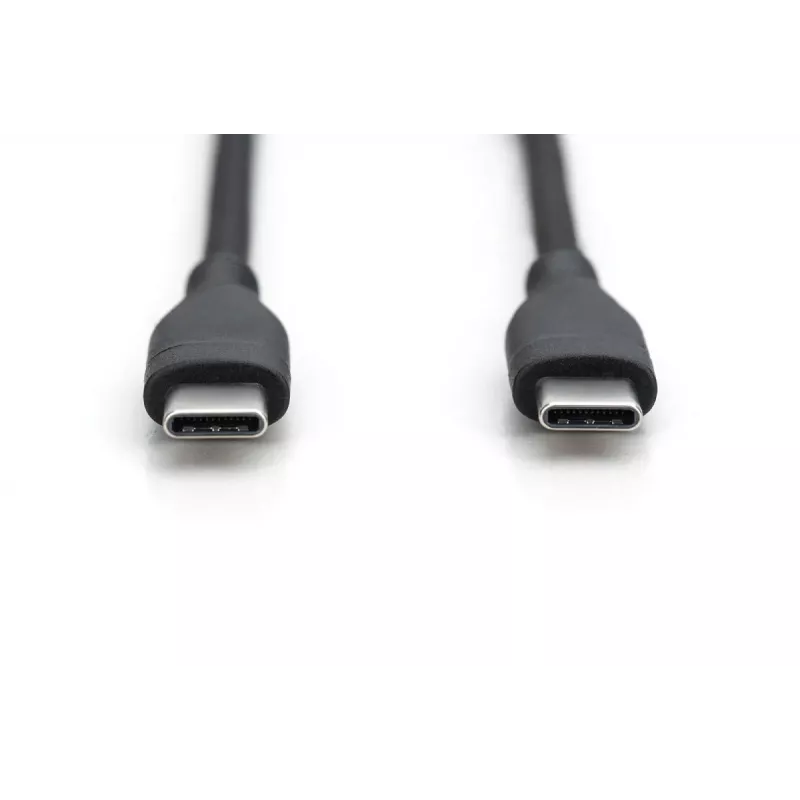 DIGITUS USB-C silikona uzlādes kabelis USB-C - USB-C USB 2.0 60W - 1m melns