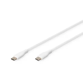 DIGITUS USB-C silikona uzlādes kabelis USB-C - USB-C USB 2.0 60W - 2m Balts