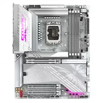 GIGABYTE Z890 AORUS ELITE X ICE Mātesplate - Atbalsta Intel Core Ultra (2. sērija) CPU, 16+1+2 fāzes VRM, līdz 9500MHz DDR5 (OC), 1xPCIe 5.0 + 4xPCIe 4.0, Wi-Fi 7, 2.5GbE LAN, Thunderbolt 4