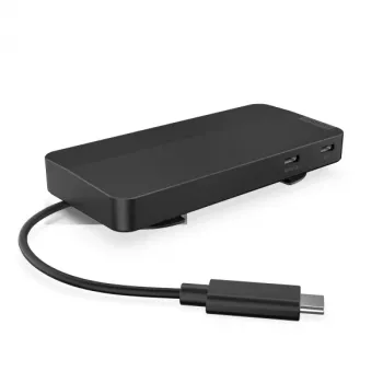 Lenovo 40B90000WW USB-C Dual Display Travel Dock — pārnēsājama doka stacija ar USB 3.2 Gen 1 Type-C, melna