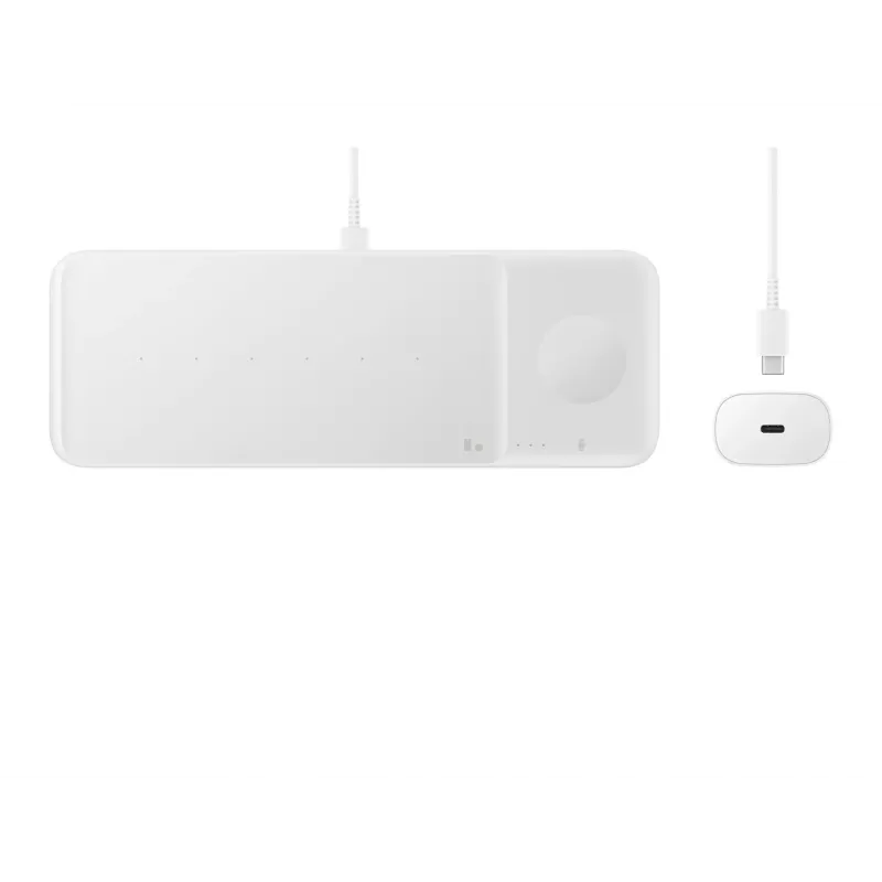 Samsung Wireless Charger Trio balts – bezvadu lādētājs austiņām, viedtālrunim, viedpulkstenim