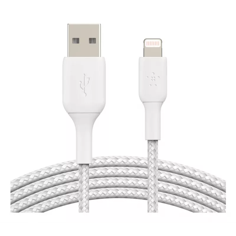 BELKIN Lightning uz USB-A kabelis, pīts, 1 m, balts
