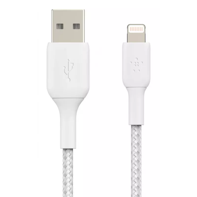 BELKIN Lightning uz USB-A vads pīts neilons 2m Balts