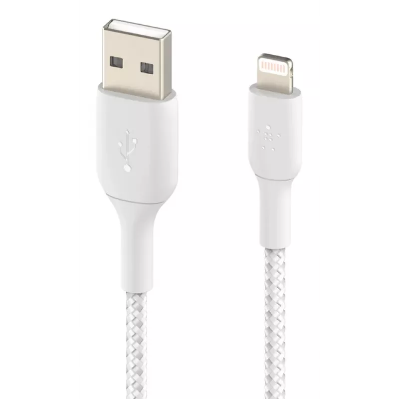 BELKIN Lightning uz USB-A vads pīts neilons 2m Balts
