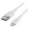 BELKIN Lightning uz USB-A vads pīts neilons 2m Balts