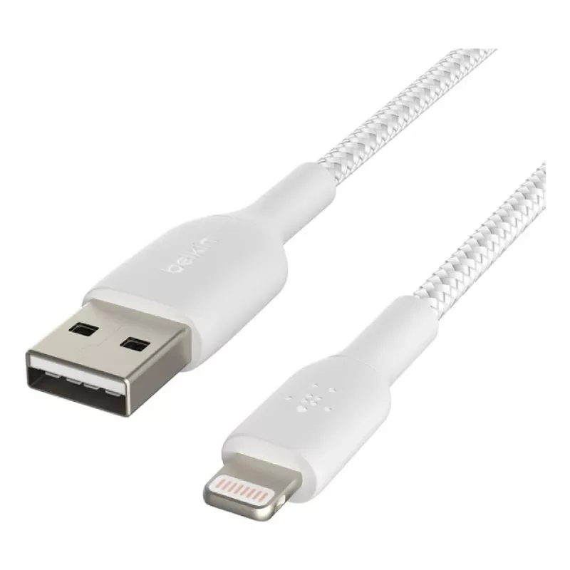 BELKIN Lightning uz USB-A vads pīts neilons 2m Balts