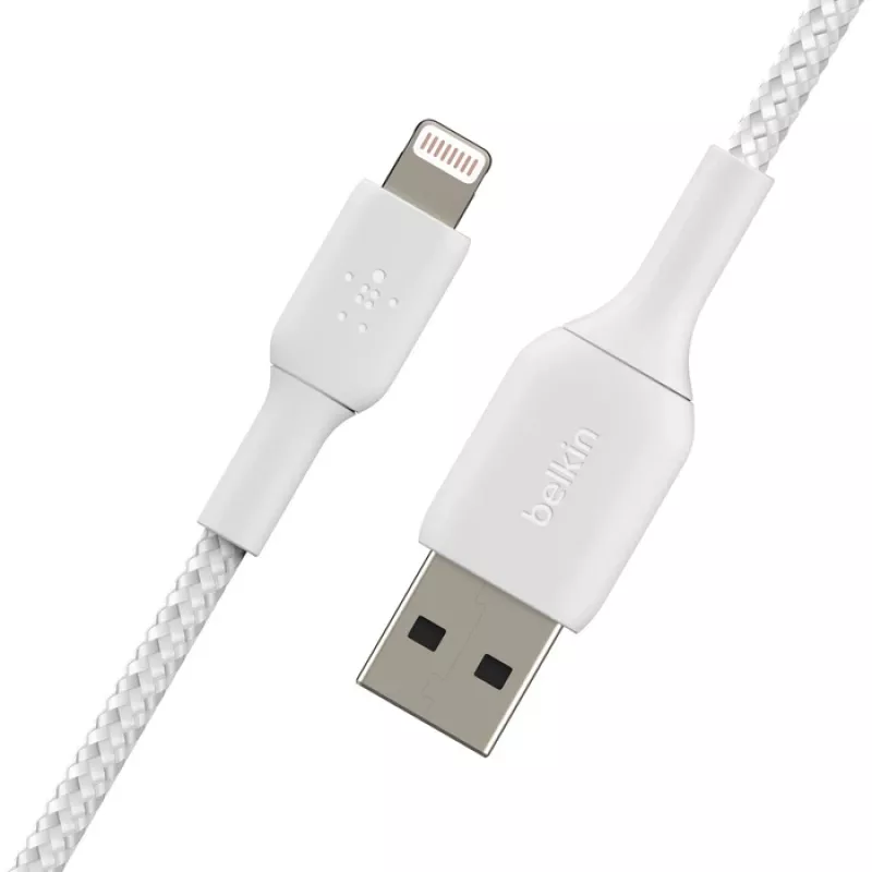 BELKIN Lightning uz USB-A vads pīts neilons 2m Balts