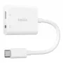 BELKIN Charge Adapter Rockstar 3.5mm Audio + USB-C Balts