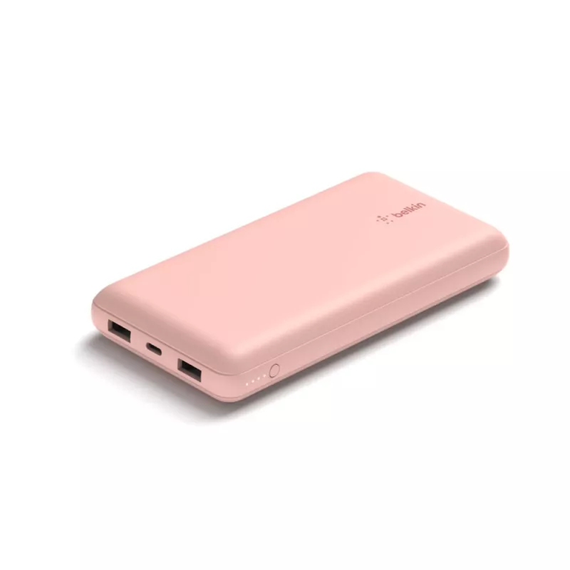 BELKIN Power Bank 20 000 mAh USB-A un USB-C 15W Rozā