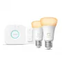 Philips Hue White Ambience komplekts: 2 E27 viedās spuldzes (1100 lm) + dimmera slēdzis