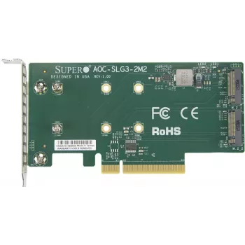 Supermicro PCIe zema profila karte 2x M.2 NVMe (AOC-SLG3-2M2-O)