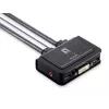 LevelOne KVM-0260 2-portu USB DVI-D viena savienojuma kabeļa KVM slēdzis ar audio atbalstu