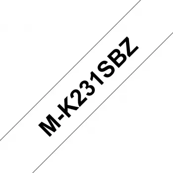 Lentīte etiķetēm Brother M-K231SBZ Melns uz balta