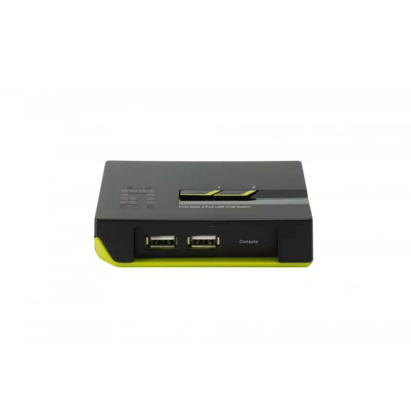 LevelOne KVM-0222 2-portu USB VGA KVM slēdzis, 2048 x 1536 pikseļi, melns, zaļš