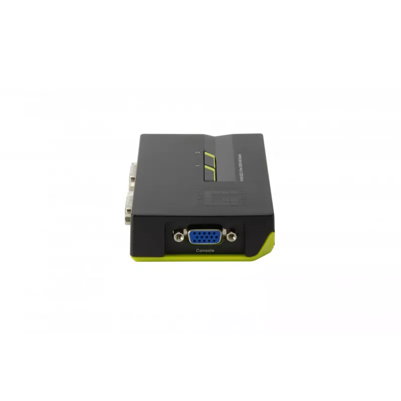 LevelOne KVM-0222 2-portu USB VGA KVM slēdzis, 2048 x 1536 pikseļi, melns, zaļš
