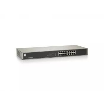 LevelOne 16-Portu Gigabita Slēdzis, Nepārvaldāms, Gigabit Ethernet (10/100/1000), Pilns duplekss, Rack stiprinājums
