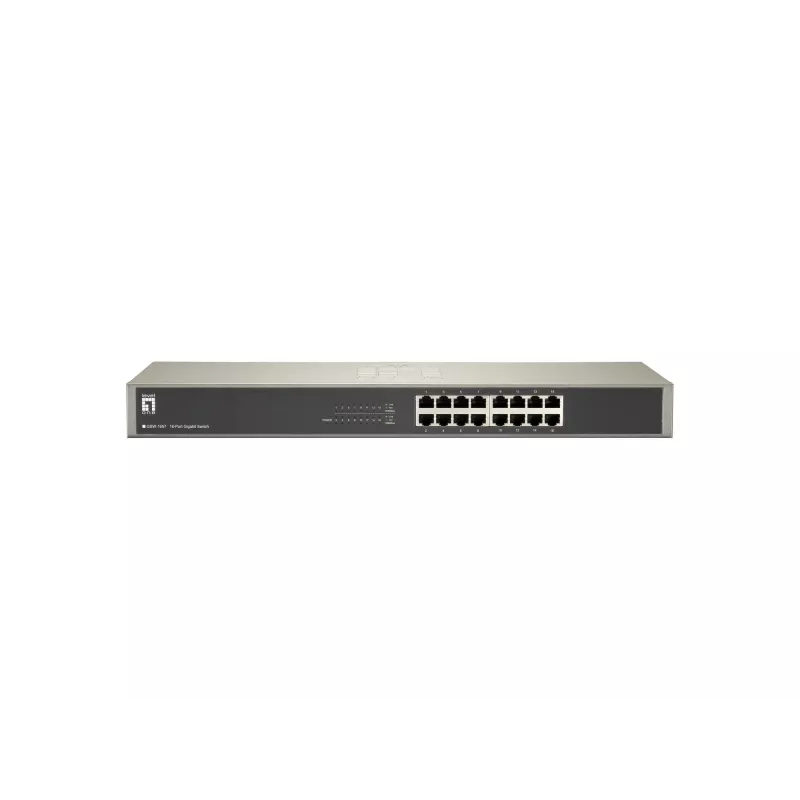 LevelOne 16-Portu Gigabita Slēdzis, Nepārvaldāms, Gigabit Ethernet (10/100/1000), Pilns duplekss, Rack stiprinājums