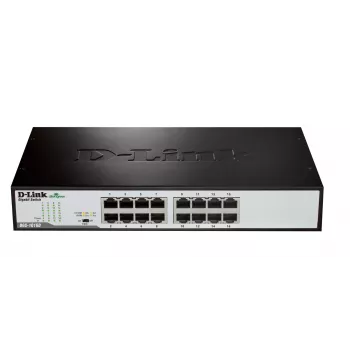 D-Link DGS-1016D/E tīkla slēdzis, nepārvaldāms, 16 porti Gigabit, melns/metālisks
