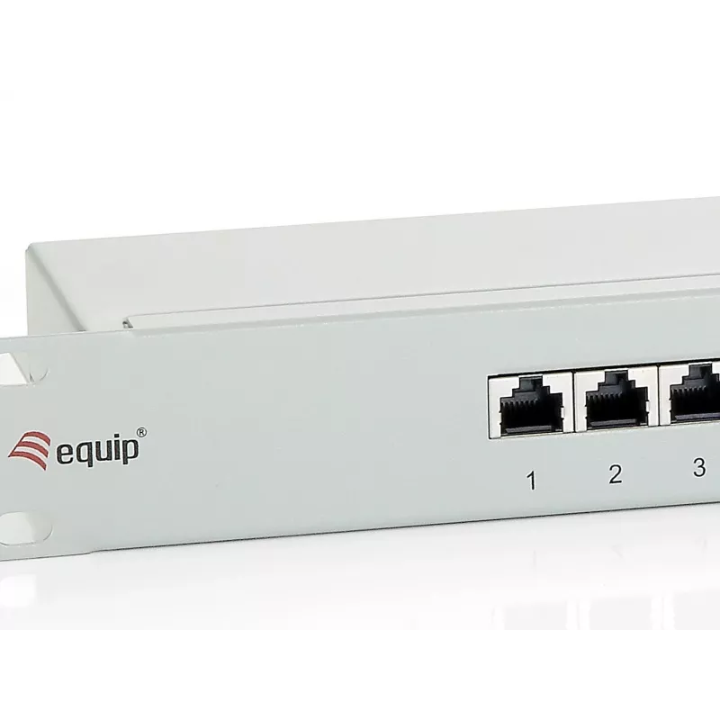 Equip 16-Port Cat.6 Ekranēts Sadales Panelis, Gaiši Pelēks, RJ-45, Zelts, Cat6, Rack stiprinājums, 1U, Pelēks