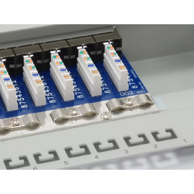 Equip 16-Port Cat.6 Ekranēts Sadales Panelis, Gaiši Pelēks, RJ-45, Zelts, Cat6, Rack stiprinājums, 1U, Pelēks