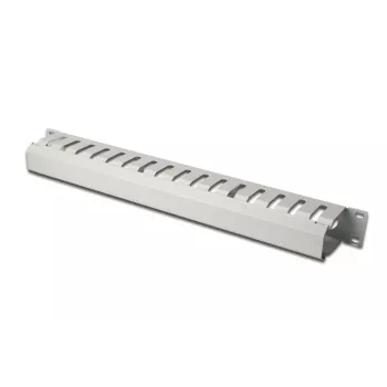 DIGITUS 1U kabeļu pārvaldības panelis ar noņemamu aizmugures plāksni, pelēks (RAL 7035)