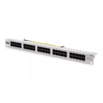 DIGITUS CAT 3 ISDN sadales panelis, neekranēts, 50 porti RJ45, 8P4C, LSA, 1U, stiprināms 19 inch statīvā, pelēks RAL 7035