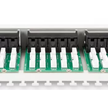 DIGITUS CAT 3 ISDN sadales panelis, neekranēts, 50 porti RJ45, 8P4C, LSA, 1U, stiprināms 19 inch statīvā, pelēks RAL 7035