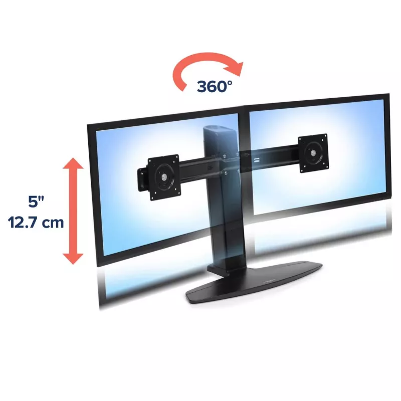 Divu monitoru pacēlājstikls Ergotron Neo Flex 62.2 cm Melns