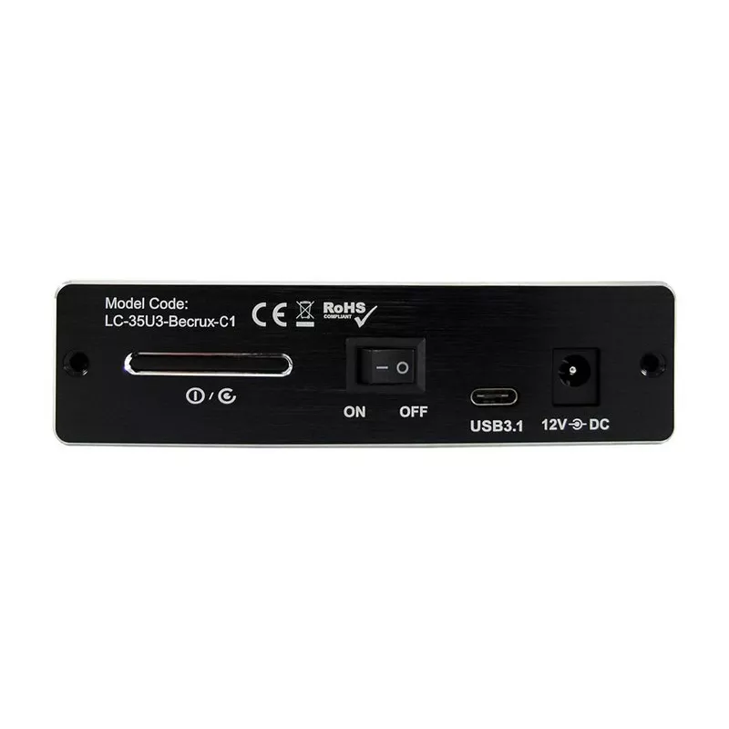 LC-Power LC-35U3-Becrux ārējā 3,5 collu SATA cietā diska kārba, USB 3.0, alumīnija, melna
