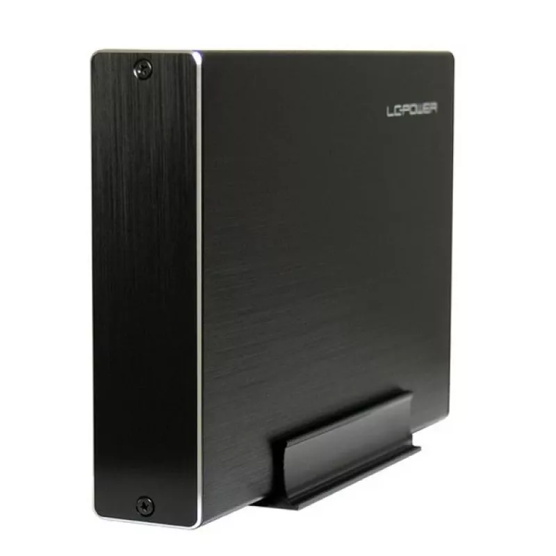 LC-Power LC-35U3-Becrux ārējā 3,5 collu SATA cietā diska kārba, USB 3.0, alumīnija, melna
