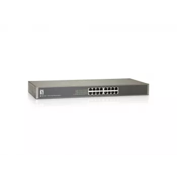 LevelOne FSW-1650 16-Port Fast Ethernet Slēdzis, Nepārvaldāms, 10/100, Pilns duplekss, Rack stiprinājums