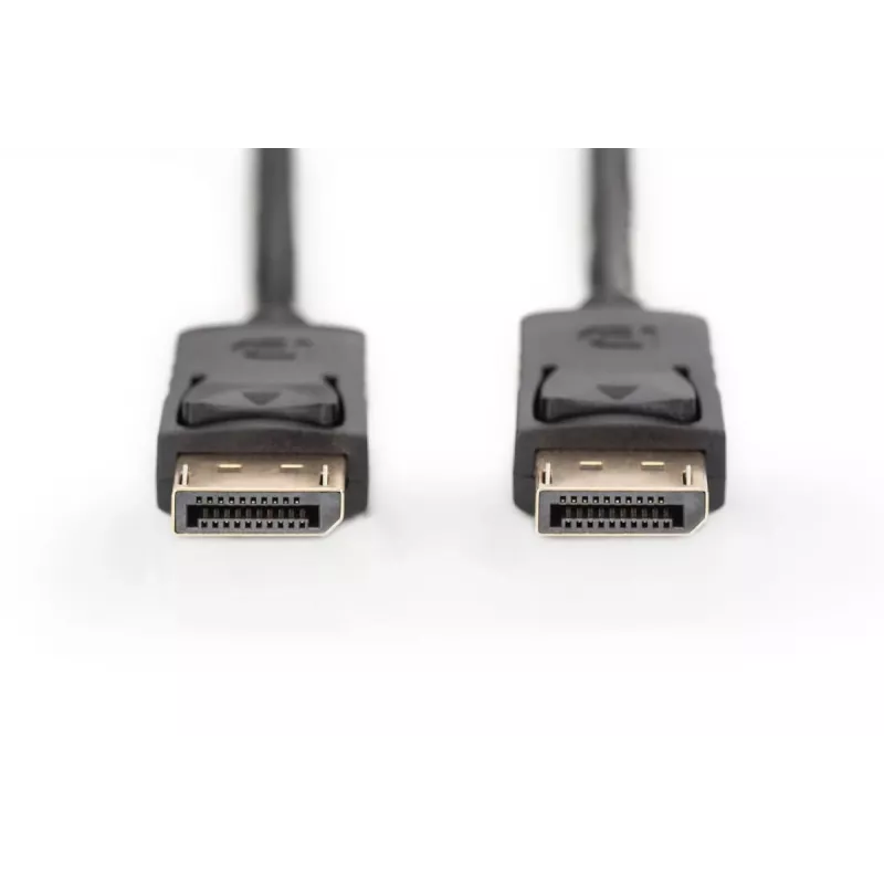 DIGITUS DisplayPort savienojuma kabelis, DP M/M, 15m ar fiksatoru, Full HD 1080p melns