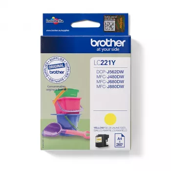 Brother LC221Y oriģinālā dzeltenā tintes kasetne 1 gab.