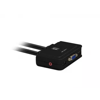 LevelOne KVM-0223 2-portu USB VGA KVM slēdzis ar audio atbalstu, 2048 x 1536 pikseļi, Melns